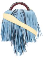 The Volon Fringed Crossbody Bag - Blue