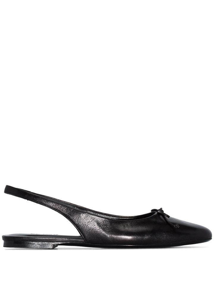 By Far Toni Leather Slingback Pumps - Black