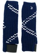 Raf Simons Contrast Knitted Gloves - Blue