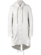 Rick Owens Drkshdw - Elongated Back Hooded Coat - Men - Cotton - M, White, Cotton