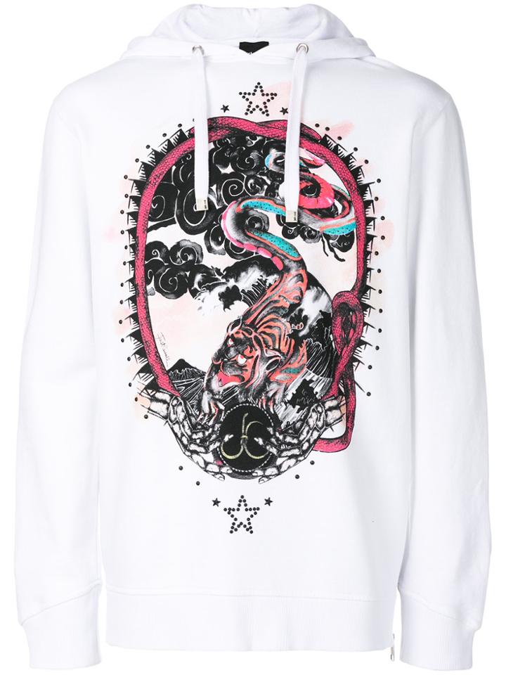 Just Cavalli Animal Print Hoodie - White