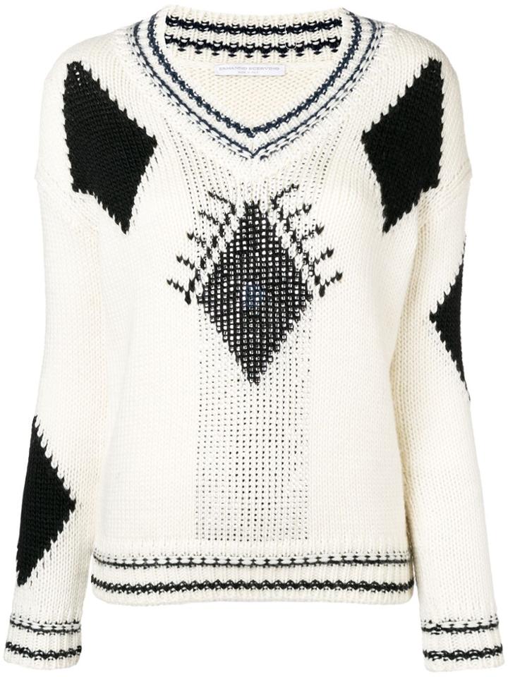 Ermanno Scervino V-neck Jumper - White