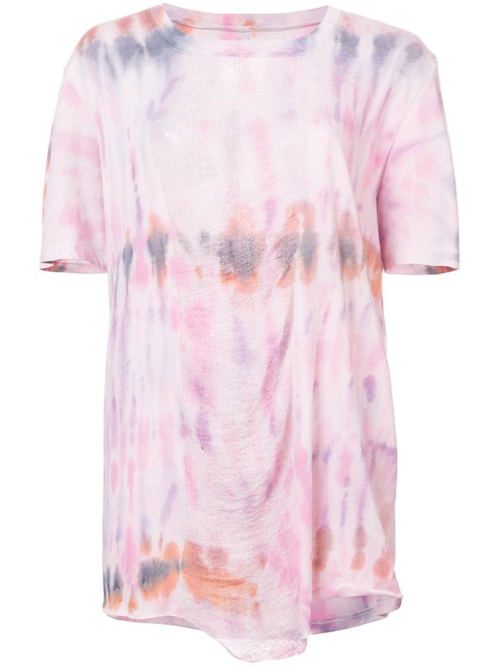 Raquel Allegra Tie-dye Print Baggy T-shirt - Pink & Purple