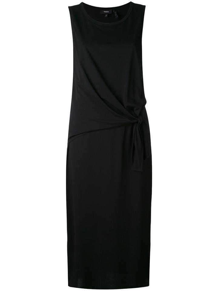 Theory - Knotted Shift Dress - Women - Cotton - S, Black, Cotton