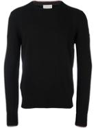 Moncler Classic Crew Neck Sweater, Men's, Size: Small, Black, Virgin Wool