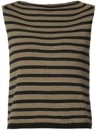 Vince - Striped Tank Top - Women - Cotton/polyamide - L, Green, Cotton/polyamide