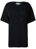 Moschino Perforated Logo T-shirt, Women's, Size: Xs, Black, Cotton