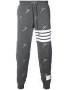 Thom Browne Classic Sweatpants In Quilted Loopback Cotton With Skier