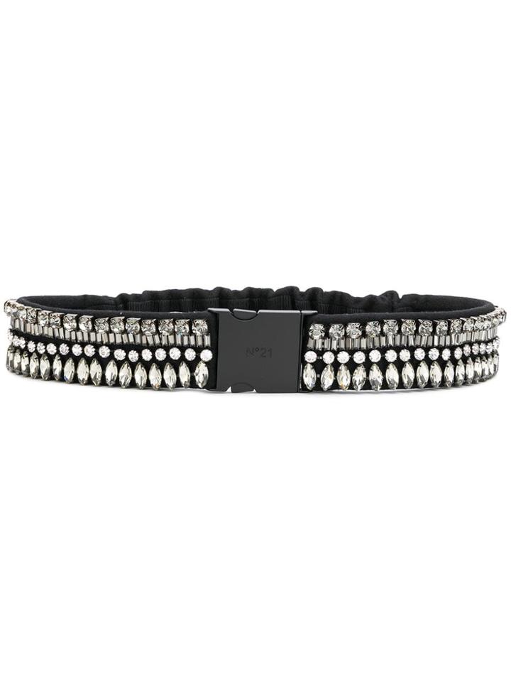 No21 Crystal-embellished Belt - Black