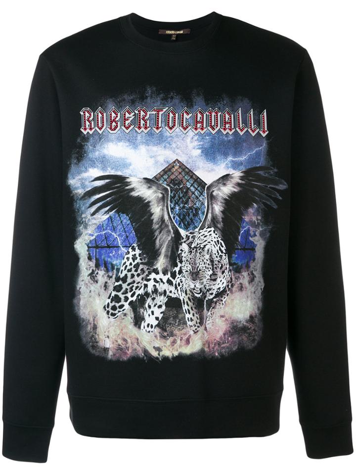 Roberto Cavalli Winged Leopard Sweatshirt - Black