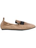 Lanvin Almond Toe Ballerina Shoes - Neutrals
