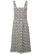 Oscar De La Renta Embroidered Flared Dress - Brown