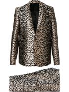 Les Hommes Leopard Print Two Piece Suit - Brown