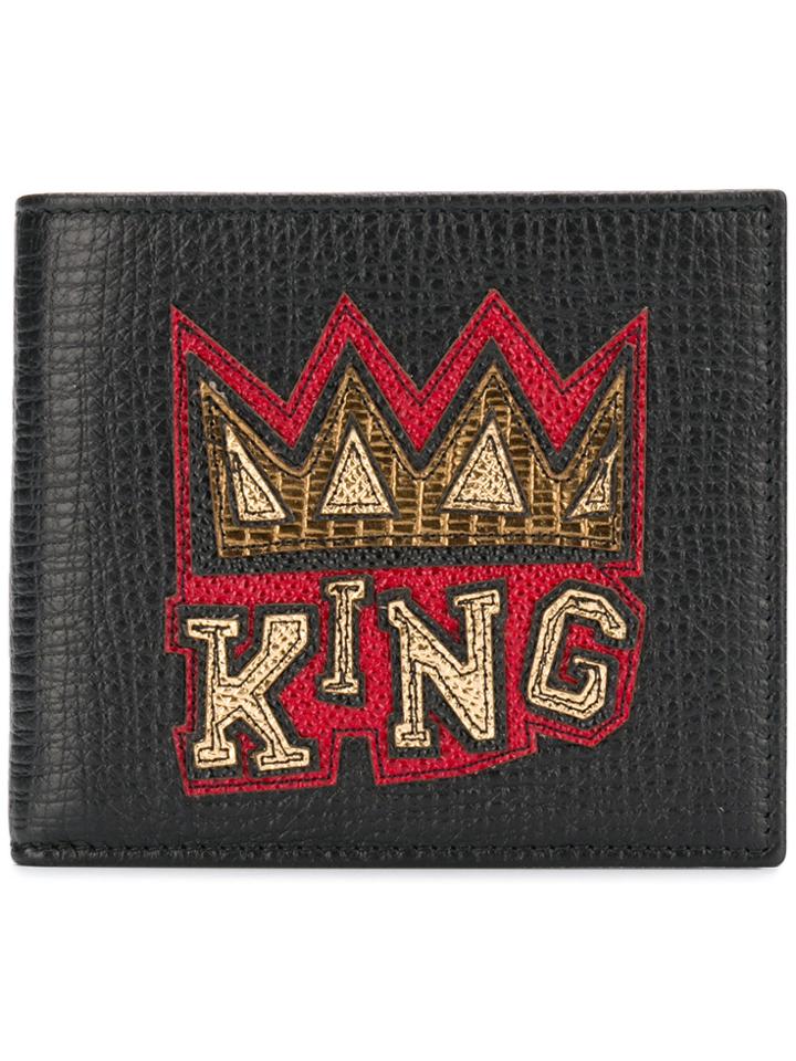 Dolce & Gabbana King Embroidered Wallet - Black