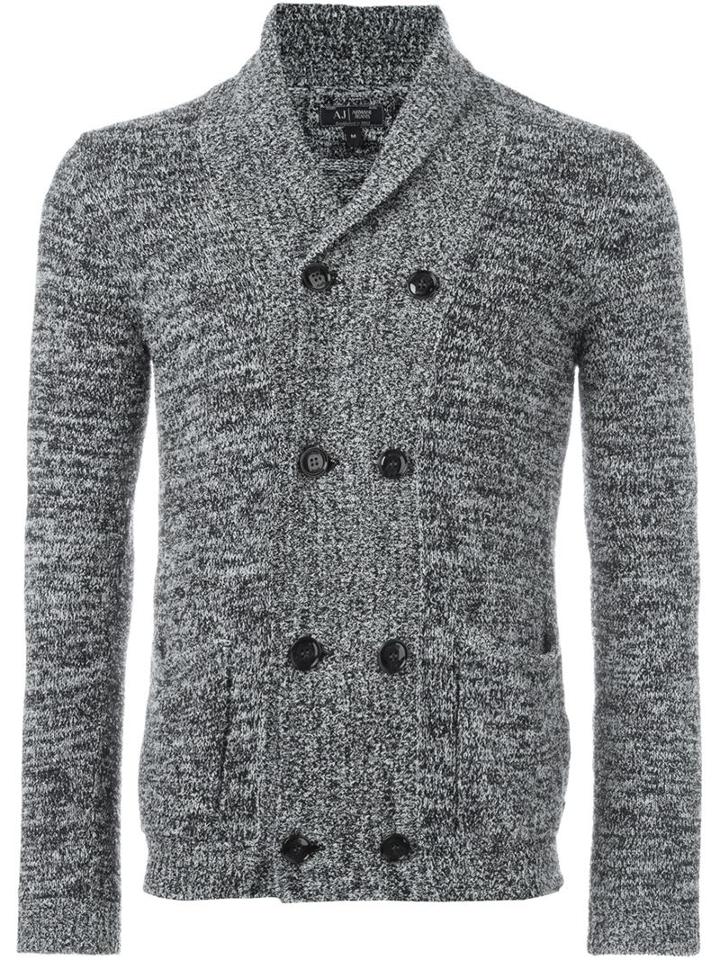 Armani Jeans Shawl Collar Cardigan, Men's, Size: Medium, Blue, Cotton/polyamide