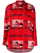 Msgm Flash Art Print Shirt - Red