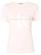 Calvin Klein Jeans Striped Logo T-shirt - Nude & Neutrals