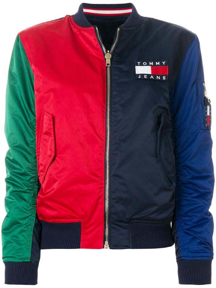 Tommy Jeans Block Colour Bomber Jacket - Blue