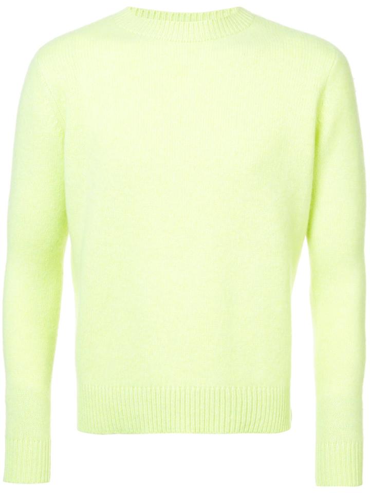 The Elder Statesman Simple Crew Neck Sweater - Yellow & Orange