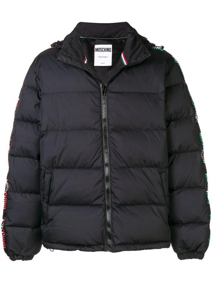 Moschino Logo Band Padded Jacket - Black