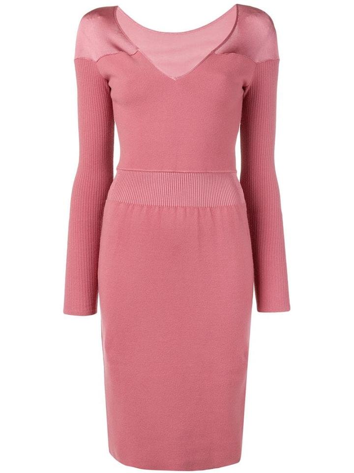 Alaïa Pre-owned V-neck Knit Dress - Pink