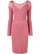 Alaïa Pre-owned V-neck Knit Dress - Pink