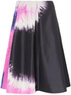 Prada Tie-dye Faille A-line Skirt - Black