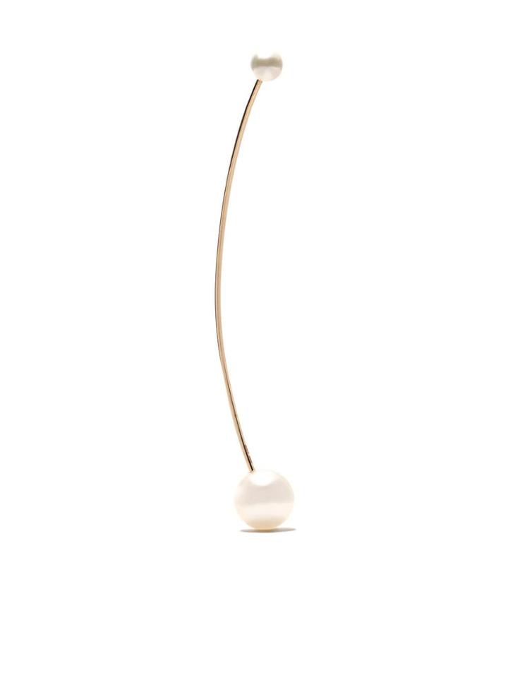 Sophie Bille Brahe 14kt Yellow Gold Elipse Lounge Pearl Earring -