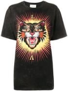 Gucci - 'angry Cat' Embroidered T-shirt - Women - Cotton/polyester - S, Women's, Black, Cotton/polyester