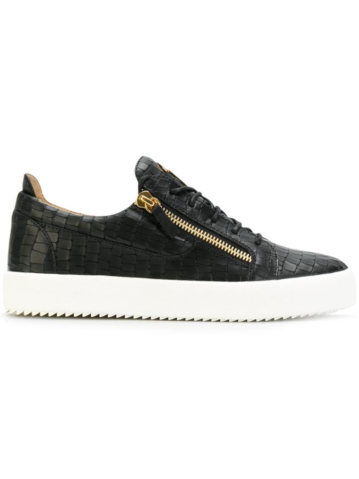 Giuseppe Zanotti Design Frankie Crocodile-embossed Sneakers - Black