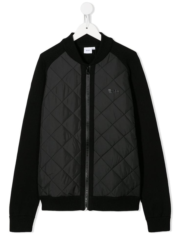 Boss Kids Teen Quilted Bomber Jacket - Black