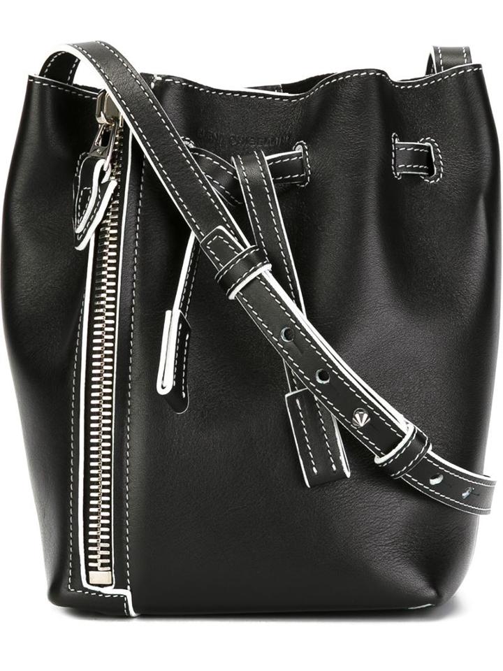 Elena Ghisellini Mini Leo Bucket Crossbody Bag, Women's, Black, Suede/leather