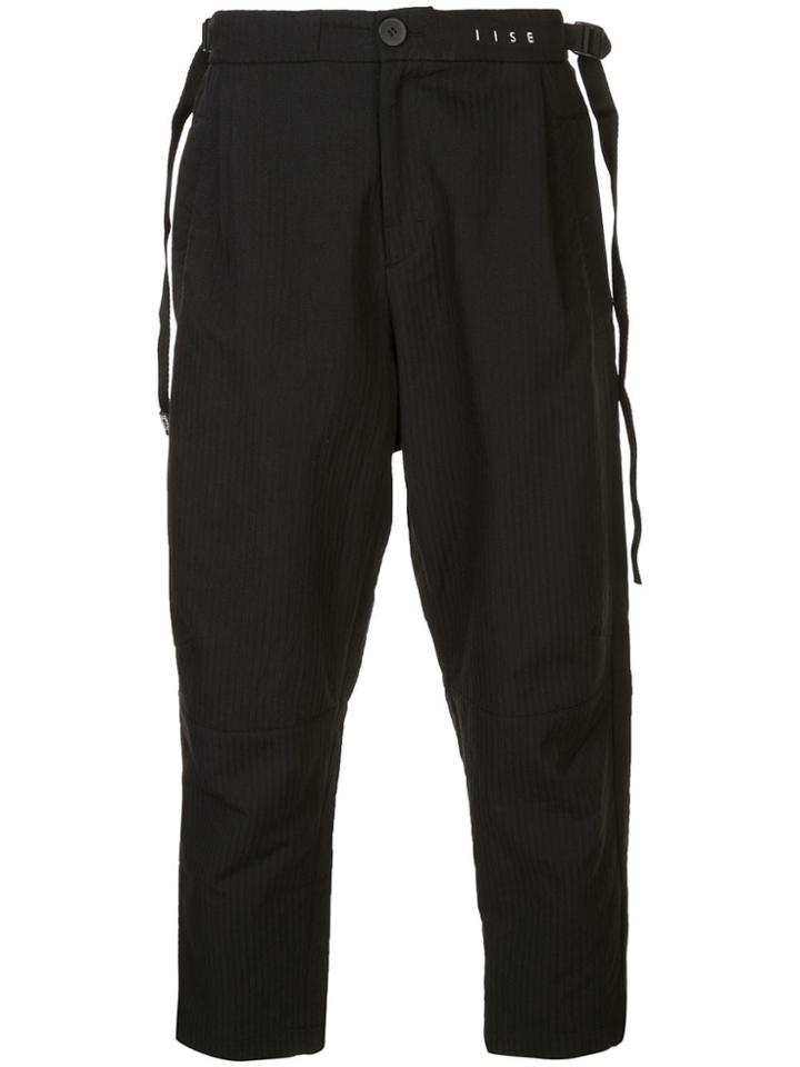 Iise Strap Belt Logo Trousers - Black