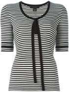 Marc Jacobs Striped Fine Knit Top, Women's, Size: Medium, Black, Cotton