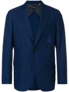 Billionaire Logo Embroidered Blazer - Blue