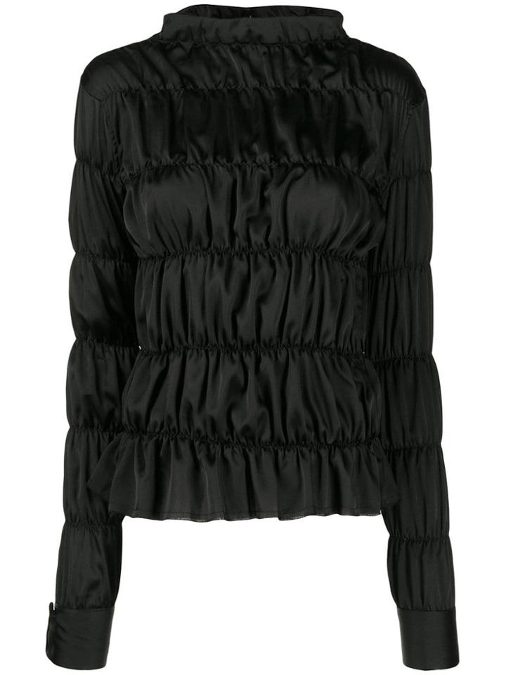 Jourden Varie Satin Blouse - Black