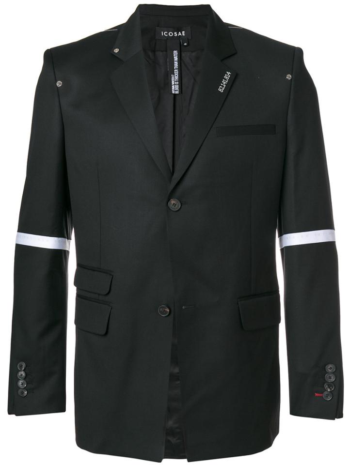 Icosae Stripe Detail Blazer - Black