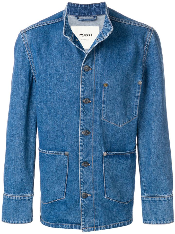 Tom Wood Boxy Round-neck Jacket - Blue