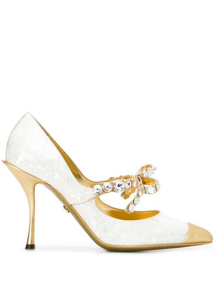Dolce & Gabbana Lori Mother-of-pearl Pumps - White