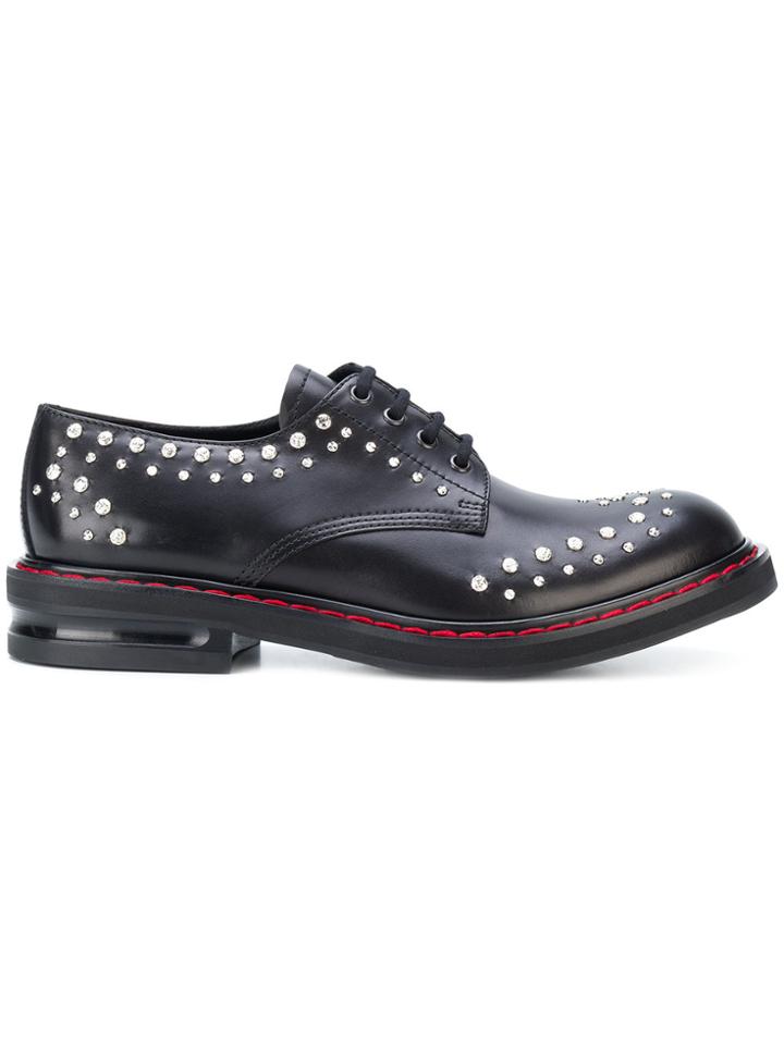 Alexander Mcqueen Hammered Stud Derbies - Black