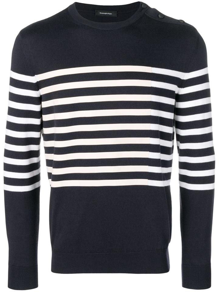 Ermenegildo Zegna Striped Sweater - Blue