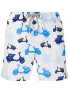 Mc2 Saint Barth Scooter Print Trunks - White