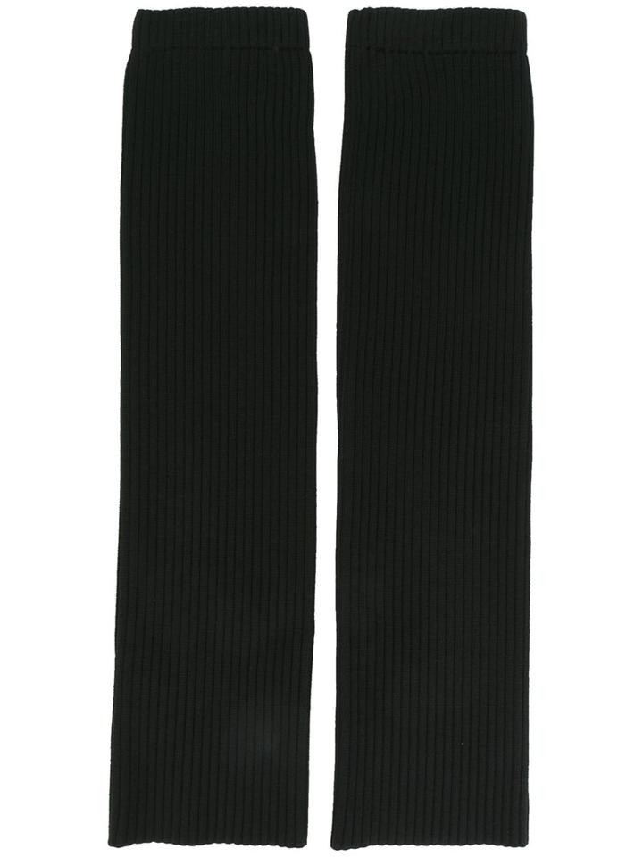 Juun.j Fingerless Ribbed Gloves, Men's, Black, Wool