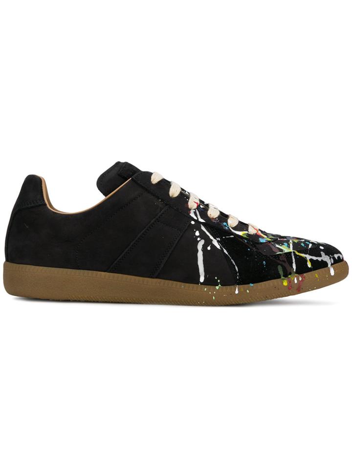 Maison Margiela Paint Drop Replica Sneakers - Black