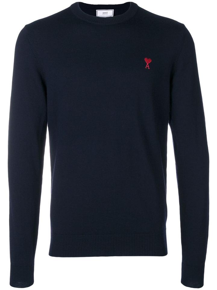 Ami Paris Ami De Coeur Sweater - Blue
