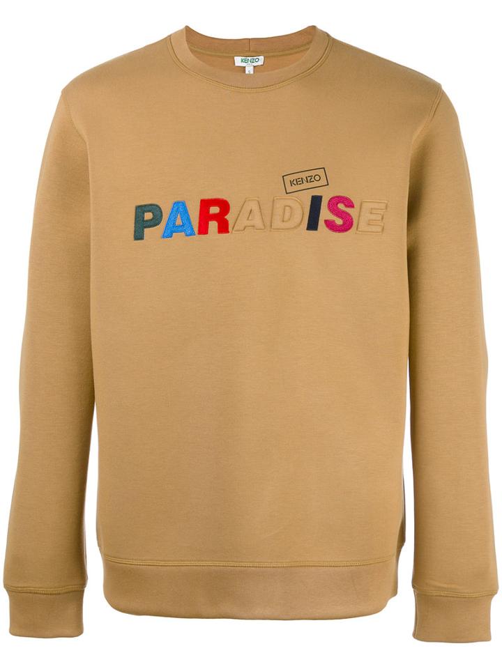Kenzo Paradise Slogan Sweatshirt, Men's, Size: Small, Brown, Cotton/lyocell/viscose/polyester