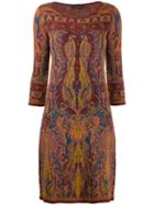 Etro Knitted Paisley Dress - Brown