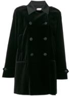 Red Valentino - Classic Peacoat - Women - Cotton/polyester/spandex/elastane/acetate - 46, Black, Cotton/polyester/spandex/elastane/acetate