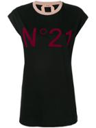 No21 Cap-sleeve Logo T-shirt - Black