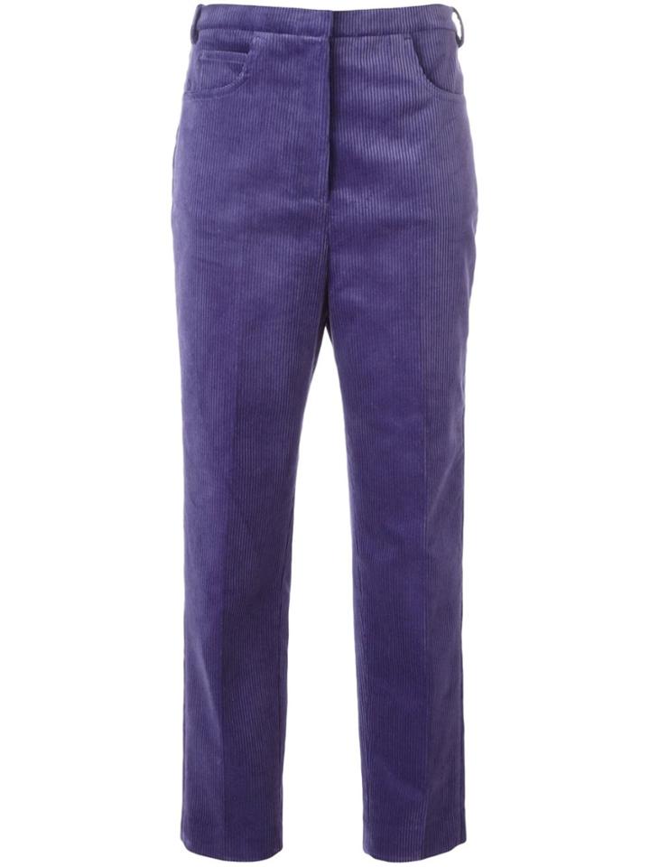 Golden Goose Deluxe Brand Cropped Corduroy Trousers - Pink & Purple